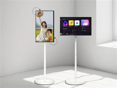 23,8 tommers 4k bærbar smartskjerm, 8+128gb, åttekjerne 665 CPU, batteridriftstid, android Os 13, rullende skjerm på hjul, roterbar berøringsskjerm, luftfjernkontrollmus, med 13 mp webkamera